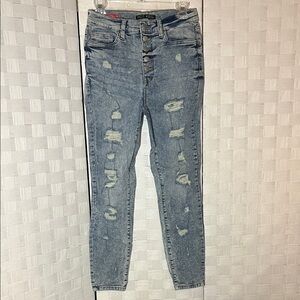 Hot Kiss Light Blue High Rise Distressed Jeans Size 9
